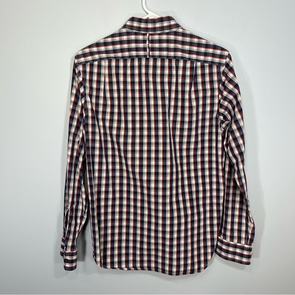 Banana Republic Shirt Mens Small Blue Red White Plaid Button Up Outdoors Casual - Picture 2 of 9